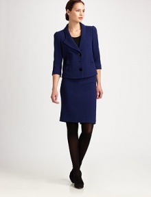 Luxe doublefaced wool crepe, tailored in a classic pencil silhouette.Self waistbandBack ventConcealed back zipFully linedAbout 23 longWoolDry cleanImportedModel shown is 5'10½ (177cm) wearing US size 4. Luxe doublefaced wool crepe, tailored in a classic pencil silhouette.Self waistbandBack ventConcealed back zipFully linedAbout 23 longWoolDry cleanImportedModel shown is 5'10½ (177cm) wearing US size 4.