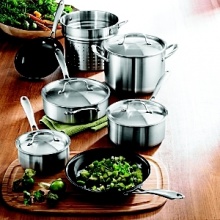 This innovative cookware set is healthier for you, easier on the environment and performs professionally. The nonstick interiors are made of Ceramica®, a petroleum-free, ceramic-based cooking surface that contains no PTFE or PFOA. The premium multiply construction features an aluminum alloy core and an induction-ready stainless steel exterior for superior heat conductivity. Sear, fry, griddle, simmer or braise with little or no oil or butter. Limited lifetime warranty. This innovative cookware set is healthier for you, easier on the environment and performs professionally. The nonstick interiors are made of Ceramica®, a petroleum-free, ceramic-based cooking surface that contains no PTFE or PFOA. The premium multiply construction features an aluminum alloy core and an induction-ready stainless steel exterior for superior heat conductivity. Sear, fry, griddle, simmer or braise with little or no oil or butter. Limited lifetime warranty.