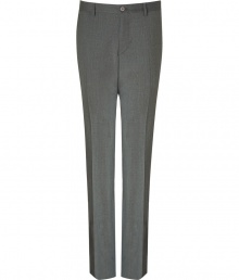 These classic trousers bring sophisticated flair to your stylish workweek look - Modern slim fit, front zip and button closure, two front pockets, two back welt pockets with button - Style with a cashmere pullover or matching blazer, and dress shoes These classic trousers bring sophisticated flair to your stylish workweek look - Modern slim fit, front zip and button closure, two front pockets, two back welt pockets with button - Style with a cashmere pullover or matching blazer, and dress shoes