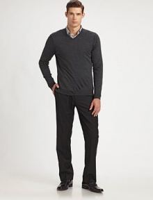 EXCLUSIVELY OURS. A classic at first glance, but look closer: our spin on the a sweater standard features a subtly narrowing neckline. V-neck50% merino wool/50% acrylicMachine washImported EXCLUSIVELY OURS. A classic at first glance, but look closer: our spin on the a sweater standard features a subtly narrowing neckline. V-neck50% merino wool/50% acrylicMachine washImported