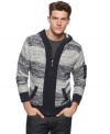 Trade in your ordinary hoodie for the rockin' distressed styling of this hooded sweater from X-Ray.