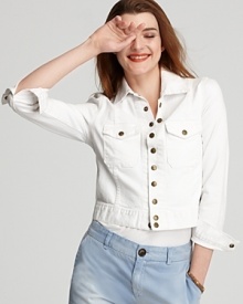 Current/Elliott Jacket - The Snap Jean Jacket in Sugar Current/Elliott Jacket - The Snap Jean Jacket in Sugar