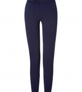 Ultra-flattering and easy to style, these cropped pants from Ralph Lauren are a must-have wardrobe staple - Banded waist with button tab detail, off-seam pockets, back welt pockets with button, fitted silhouette, cropped - Style with a button down blouse, a fitted blazer, and peep-toe pumps