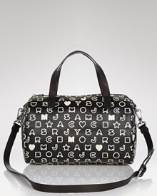 The fashion pack will love MARC BY MARC JACOBS latest logo-splashed carryall. In a cool shape with the brand's quirky cool stamp, it's already a hit print. The fashion pack will love MARC BY MARC JACOBS latest logo-splashed carryall. In a cool shape with the brand's quirky cool stamp, it's already a hit print.