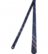 Finish sharply tailored looks on a timeless-classic note with Burberry Londons characteristic check tie, detailed in contemporary tonal blue for just the right mix of chic color - Allover check - Team with soft blue shirts and sleek black suits