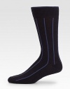 Vertical stripes add stylish appeal to these virgin wool socks with a touch of stretch.Mid-calf height80% virgin wool/20% polyamideMachine washMade in Italy