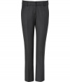 Finish tailored looks on a sleek note with Brunello Cucinellis virgin wool pants, detailed with a chic cropped length perfect for showcasing statement pumps - Side and buttoned back slit pockets, hidden hook closure, belt loops - Slim tailored fit - Team with feminine blouses, sharply cut blazers, and bright accessories