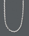 Liven up any outfit with a sleek layer of silver. Necklace by Giani Bernini features an intricate diamond cut rope chain in sterling silver. Approximate length: 18 inches.
