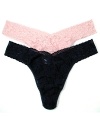 Hanky Panky's original soft stretchy lace thong available in plus size.