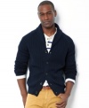 A classic shawl-collar cardigan like this form Nautica will keep your preppy look perfect this season.