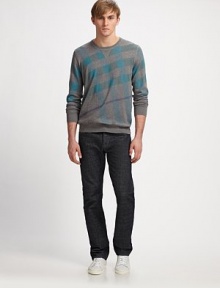 Signature style accents this sublimely soft crewneck rendered in fine cotton and cashmere.CrewneckRibbed collar, cuffs and hem50% cotton/50% cashmereHand washImported Signature style accents this sublimely soft crewneck rendered in fine cotton and cashmere.CrewneckRibbed collar, cuffs and hem50% cotton/50% cashmereHand washImported