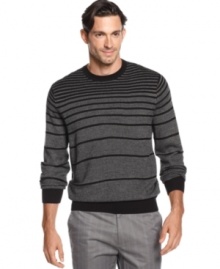 Magnify your on-point style with this standout striped sweater from Geoffrey Beene.