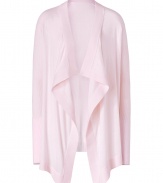Super soft in a sweet shade of blush, Steffen Schrauts ribbed sleeve open cardigan is an effortless cool choice for causal looks - Flat knit trim, ribbed long sleeves, open draped front with - Fitted - Wear with a tissue tee, skinnies and flats