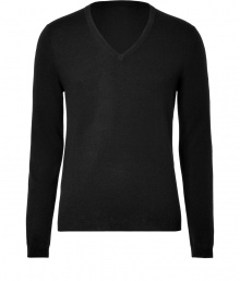 Everyday essential knitwear gets a cool modern redux in Closeds black cashmere pullover - V-neckline, long sleeves - Modern slim fit - Pair with everything from broken-in jeans to chic tailored trousers Everyday essential knitwear gets a cool modern redux in Closeds black cashmere pullover - V-neckline, long sleeves - Modern slim fit - Pair with everything from broken-in jeans to chic tailored trousers