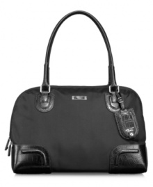 Your everyday companion! Packed with style & sophistication, this sporty upgrade combines dependable durability with professional, feminine detailing. Classic embossed leather trim defines the exterior, while a removable laptop case, cord pouch, accessory pockets & more create an always prepared interior. 5-year warranty. Your everyday companion! Packed with style & sophistication, this sporty upgrade combines dependable durability with professional, feminine detailing. Classic embossed leather trim defines the exterior, while a removable laptop case, cord pouch, accessory pockets & more create an always prepared interior. 5-year warranty.