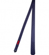 Elegant tie in fine, pure medium blue silk - Fabric has a satin-y matte finish - Stylish polka dot and diamond motif - New, narrower cut is sleek and polished - Ideal for work and evenings out - Pair with a crisp white button down and a dark or pin stripe suit - Also makes a superb gift