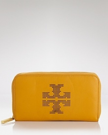 Tory Burch is the city girl's go-to for achingly cool yet effortless pieces, like this zip around wallet. Crafted from leather and stamped with the brand's logo, it's practical perfection. Tory Burch is the city girl's go-to for achingly cool yet effortless pieces, like this zip around wallet. Crafted from leather and stamped with the brand's logo, it's practical perfection.