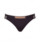 Turn up the heat in this luxe, vintage-inspired brief from La Perla - Wide waistband with lace accents, contrasting rose-hued detail, lace side panels, classic brief style - Perfect under virtually any outfit or paired with a matching bra for stylish lounging
