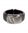 Unique charcoal large fan bracelet - This lovely bracelet is an ultra-chic addition to any outfit -Charcoal Lucite bangle with gunmetal hinge closure and pave crystal detail - Made by famous jewelry genius and celeb favorite Alexis Bittar