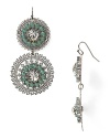 These delicate chandelier earrings from RJ Graziano, crafted of silver plate and Austrian crystals, boast a bohemian vibe. Wear them as a free spirited final flourish.