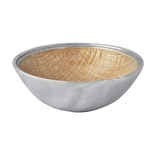 Flax-colored pearl enamel is carefully applied by hand to replicate the rich warmth of natural linen on this gleaming recycled-aluminum bowl from Mariposa. The result is a piece that's abundant in striking textural contrast. Flax-colored pearl enamel is carefully applied by hand to replicate the rich warmth of natural linen on this gleaming recycled-aluminum bowl from Mariposa. The result is a piece that's abundant in striking textural contrast.