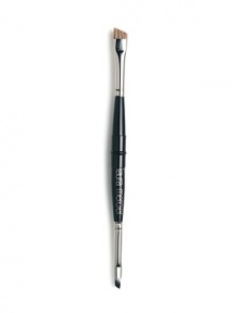This double-ended eyebrow brush has small, pointed bristles on one end for more precise work and stiff, angled bristles on the other end for filling in larger areas. Long handle brush, composed of high-quality synthetic fibers. Specially designed for use with Laura Mercier's Eyebrow Pencil and Brow Powder Duos. Made in USA. This double-ended eyebrow brush has small, pointed bristles on one end for more precise work and stiff, angled bristles on the other end for filling in larger areas. Long handle brush, composed of high-quality synthetic fibers. Specially designed for use with Laura Mercier's Eyebrow Pencil and Brow Powder Duos. Made in USA.