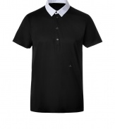Bring high style to your casual look with this luxe polo from Etro - Contrasting collar, front button half-placket, slim fit, small logo embroidery on front - Style with relaxed fit pants and slip-on sneakers for casual cool