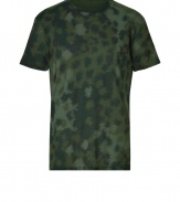 Go incognito on casual days in Marc by Marc Jacobs ultra lightweight camo tee - Round neckline, short sleeves, ultra lightweight - Slim fit - Wear with jeans, a leather jacket, and boots