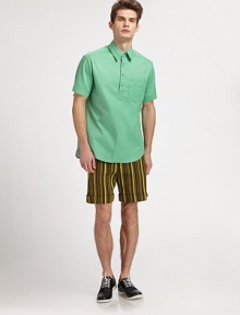 EXCLUSIVELY AT SAKS. A modern amalgamation of polo, henley and tunic styling in heavy cotton twill with a longer length and grommeted chest pocket. Henley polo placketChest patch pocketCottonDry cleanMade in USA EXCLUSIVELY AT SAKS. A modern amalgamation of polo, henley and tunic styling in heavy cotton twill with a longer length and grommeted chest pocket. Henley polo placketChest patch pocketCottonDry cleanMade in USA