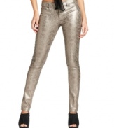 Boasting a slick finish and the season's favorite print (snakeskin!), these skinny jeans from Tinseltown are trend-hot!