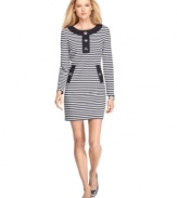 Get a classic nautical look with this chic petite striped dress from MICHAEL Michael Kors! (Clearance)