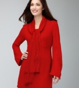 Style&co. adds some sparkle to a petite tunic with a detachable, coordinating sequined scarf. Pair with opaque tights for a classic, sophisticated look.