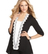 Layered with lace, this two-in-one petite top from AGB makes getting dressed a breeze with a perfectly coordinated look! (Clearance)
