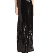 MICHAEL Michael Kors' petite maxi skirt is made for evening with a shimmering, fully sequined silhouette.