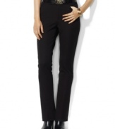 Rendered in smooth stretch cotton twill, Lauren Ralph Lauren's petite pants channel sophisticated elegance in a classic silhouette with a sleek straight leg.