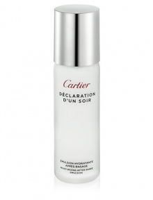 True to the freshness of the Déclaration d'un Soir Eau de Toilette, this after-shave emulsion* leaves the skin moisturized and delicately perfumed. Its formula is enriched with Galanga extract, known for its invigorating qualities, and aloe vera, known for its softening qualities, to give an immediate sensation of comfort and soothe razor burns. *formula without paraben. Made in France. 3.3 oz. True to the freshness of the Déclaration d'un Soir Eau de Toilette, this after-shave emulsion* leaves the skin moisturized and delicately perfumed. Its formula is enriched with Galanga extract, known for its invigorating qualities, and aloe vera, known for its softening qualities, to give an immediate sensation of comfort and soothe razor burns. *formula without paraben. Made in France. 3.3 oz.