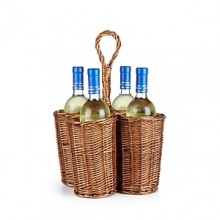 Dine al fresco on the patio or in the park. This willow basket set holds four bottles and has an easy-carry handle. Dine al fresco on the patio or in the park. This willow basket set holds four bottles and has an easy-carry handle.
