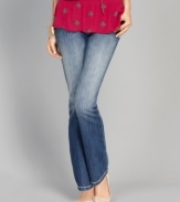 INC's most-beloved curvy fit petite bootcut jeans are back with a sassy addition: sequins sparkle on the back patch pockets!