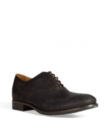 Bring urbane-cool style to your look with these luxe shoes from Fiorentini & Baker - Classic derby style, lace up, decorative front stitching detail, rounded toe, made of stylishly distressed washed leather - Pair with straight leg jeans or slim trousers, a sleek button down, and a blazer Bring urbane-cool style to your look with these luxe shoes from Fiorentini & Baker - Classic derby style, lace up, decorative front stitching detail, rounded toe, made of stylishly distressed washed leather - Pair with straight leg jeans or slim trousers, a sleek button down, and a blazer