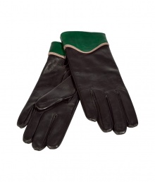 Punctuate your winter wardrobe with sleek, eye-catching accessories like Jil Sander Navys black and green leather gloves - Artfully crafted from ultra-supple lamb leather and fashionably colorblocked - Classically slim, second-skin fit - Polished and chic, ideal for any number of occasions - Pair with parkas, ponchos and wool or cashmere coats Punctuate your winter wardrobe with sleek, eye-catching accessories like Jil Sander Navys black and green leather gloves - Artfully crafted from ultra-supple lamb leather and fashionably colorblocked - Classically slim, second-skin fit - Polished and chic, ideal for any number of occasions - Pair with parkas, ponchos and wool or cashmere coats