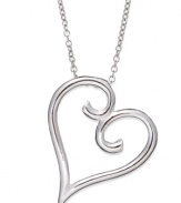 A heartfelt statement. Giani Bernini's sterling silver necklace and swirling heart pendant offer a look you're sure to love for any special occasion. Approximate length: 18 inches. Approximate drop: 1 inch.