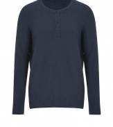 Lend a laid-back look to your casual layering staples with Closeds cool cotton-wool henley - Round neckline, long sleeves, henley button placket - Classic slim fit - Wear with favorite jeans, a flannel and lace-ups
