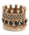 Grand royal. This ring from Lucky Brand, designed to look like a crown, is crafted from gold- and silver-tone mixed metal with glass accents to make you feel like the queen of the castle. Size 7.