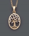 A beloved and iconic symbol among many religions, the Tree of Life is a treasured talisman to carry with you at all times. Giani Bernini's delicate depiction features an intricate cut-out design crafted in 24k gold over sterling silver. Approximate length: 18 inches. Approximate drop: 1 inch.