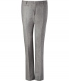 Luxurious pants made ​.​.of fine, grey wool - Modern, slim cut, with flattering creases - Narrow waistband with belt loops - Dream pants for business and afterwards - Look elegant, grown-up, gentlemanly - Wear with a shirt,  cashmere pullover and/or jacket or cardigan