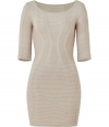 Show off your sense of styleand your assetsin this ultra-chic bandage dress from Faith Connexion - Round neck, three-quarter sleeves, figure-hugging silhouette, textured knit with figure-enhancing seaming details, mini-length - Pair with a leather jacket and platform pumps