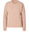 With its pretty blush hue, this versatile wool pullover from Jil Sander is an effortless style solution for your new season staples - Round neck, long sleeves, ribbed trim, allover textural knit patterning - Slim silhouette - Wear with skinny jeans, tailored trousers, or a mini-skirt