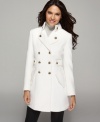 AGB's double-breasted petite coat takes any outfit to the next level. An elegant cut and faceted metallic dome buttons give off an air of pure luxury.