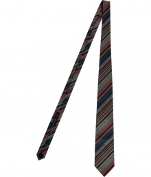 Add an understated brush of color to sleek suits with Etros elegant striped silk tie - Medium-width cut is classically cool and polished to perfection - Ideal for work and evenings out - Pair with a crisp, white button-down and a dark suit - Also makes a superb gift