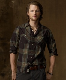 Layered or worn alone, this durable plaid cotton shirt gives a just-right rugged touch to any look.